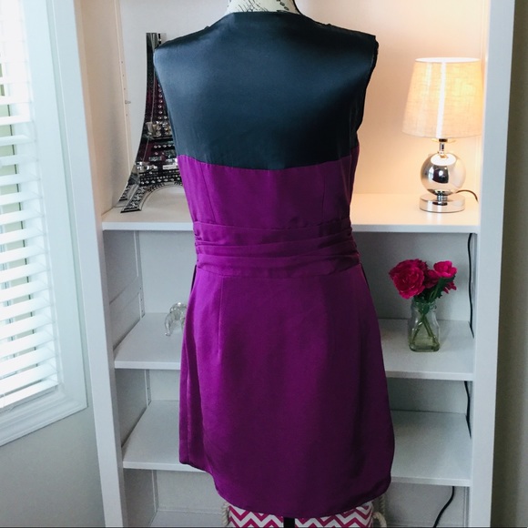 Geren Ford, 100% Silk, Purple/Gray Dress - Picture 3 of 7